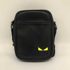 Fendi Leather Shoulder Bag ICU Black Neon Yellow