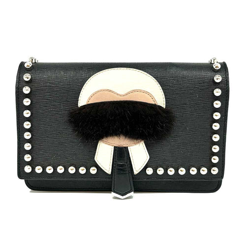 Fendi Leather Karlito Chain Wallet Shoulder Bag
