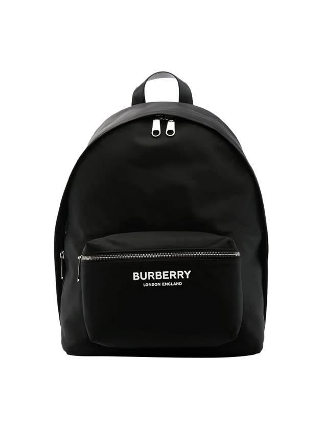 Burberry Logo Print Nylon Backpack Black