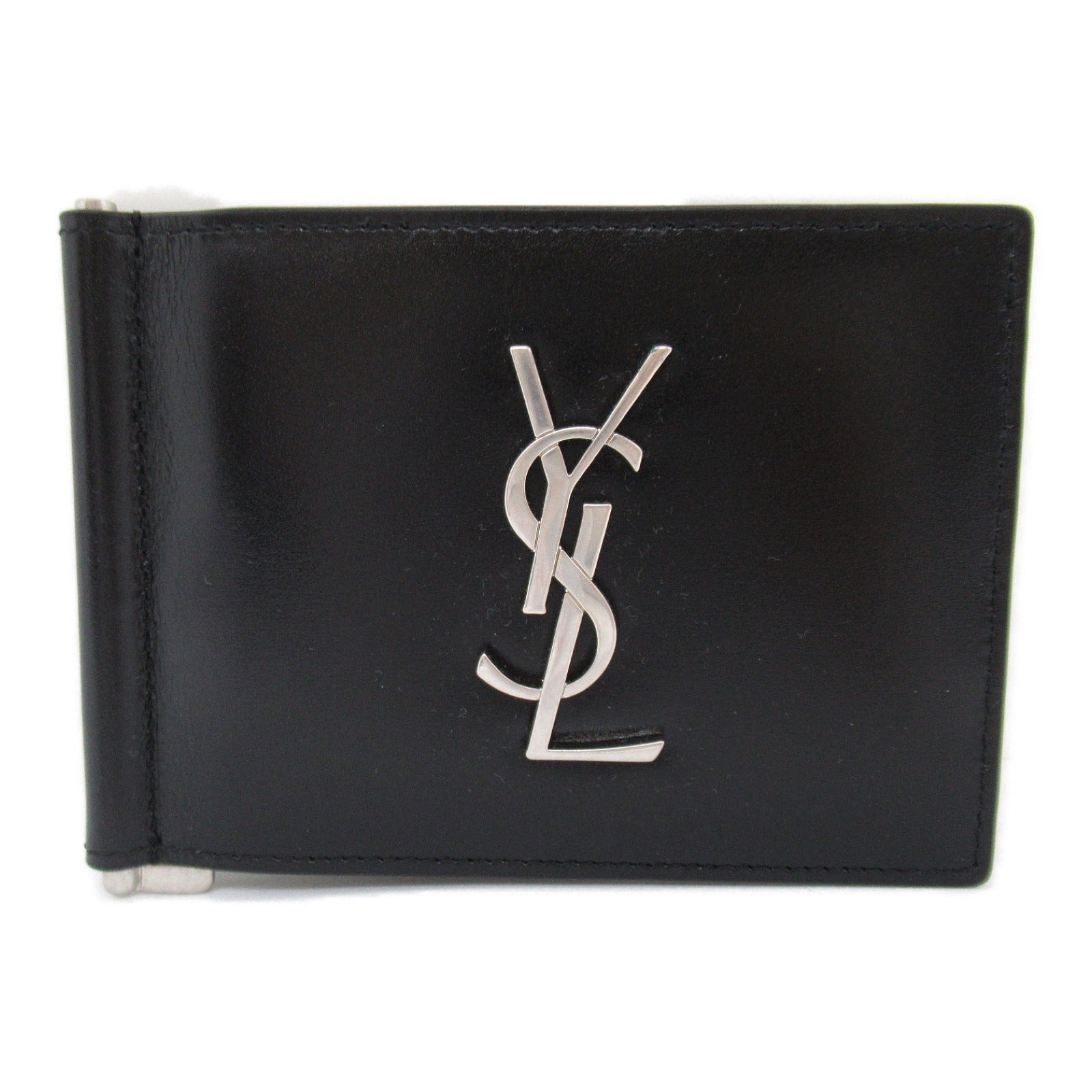 Saint Laurent SAINT LAURENT Double Fold Wallet Double Folded Wallet Leather  Black 4856300SX0E1000
