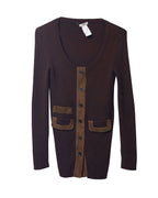 Chloe Cardigan Dress in Brown Wool