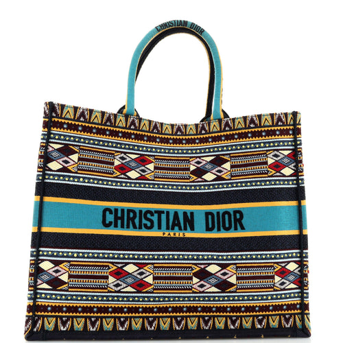 Dior Book Tote Embroidered Canvas Large