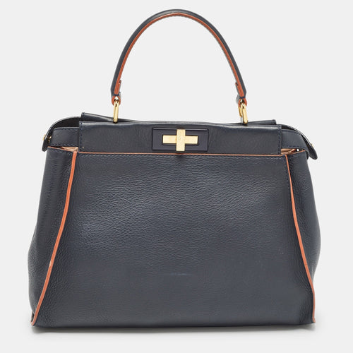 Fendi  Leather Medium Peekaboo Top Handle Bag