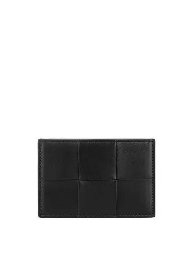 Bottega Veneta Intrecciato Lambskin Calfskin Card Wallet Black