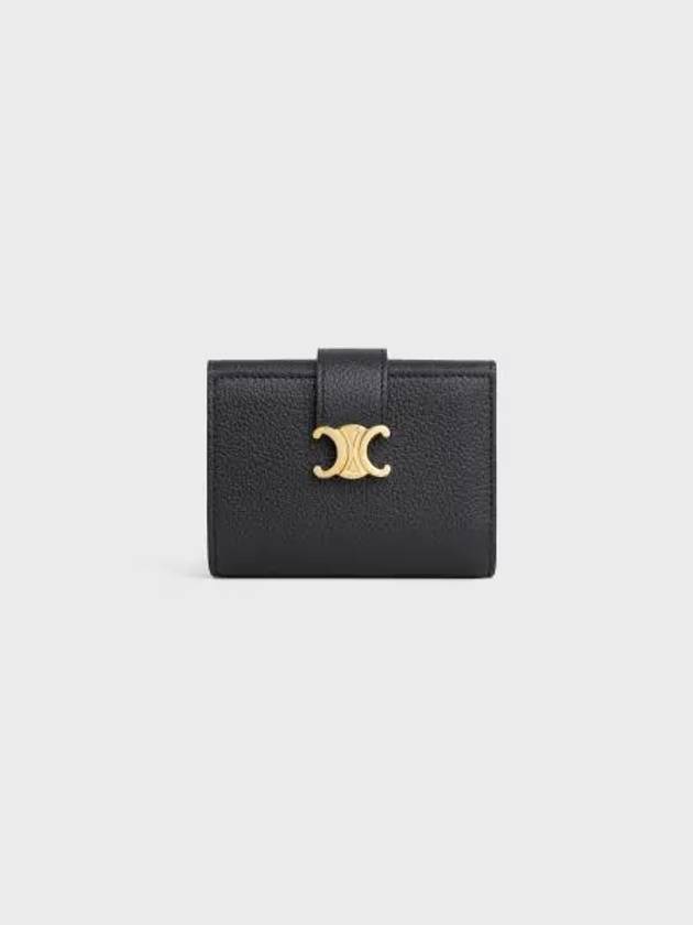 CELINE Victoire Fine Supple Calfskin Half Wallet Black