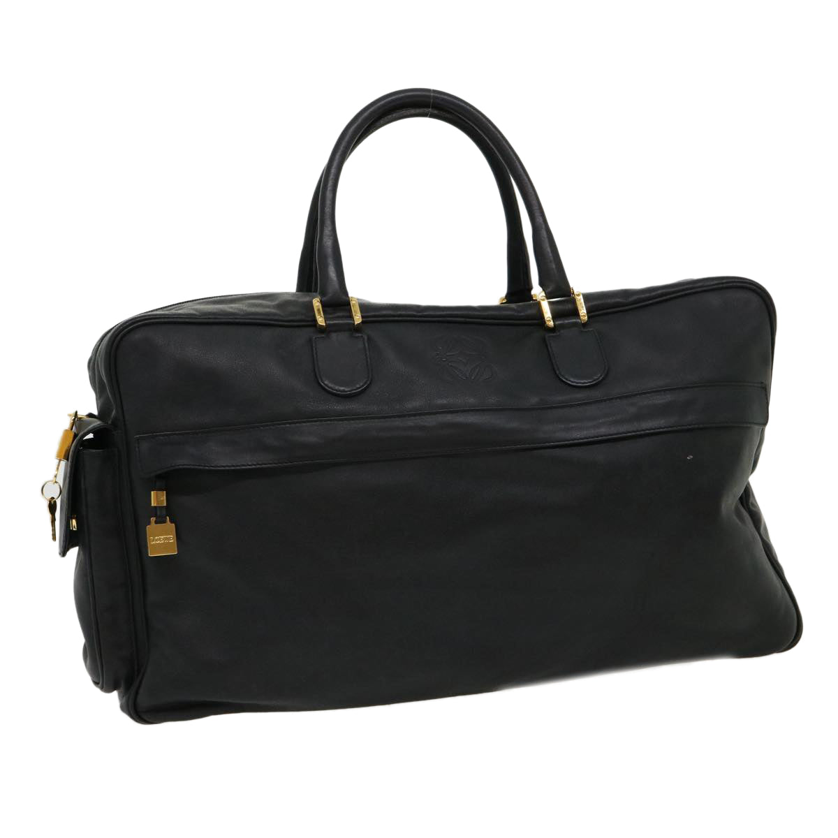 CELINE Boston Bag Leather Black  30966
