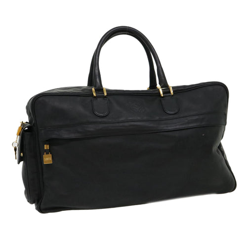 CELINE Boston Bag Leather Black  30966