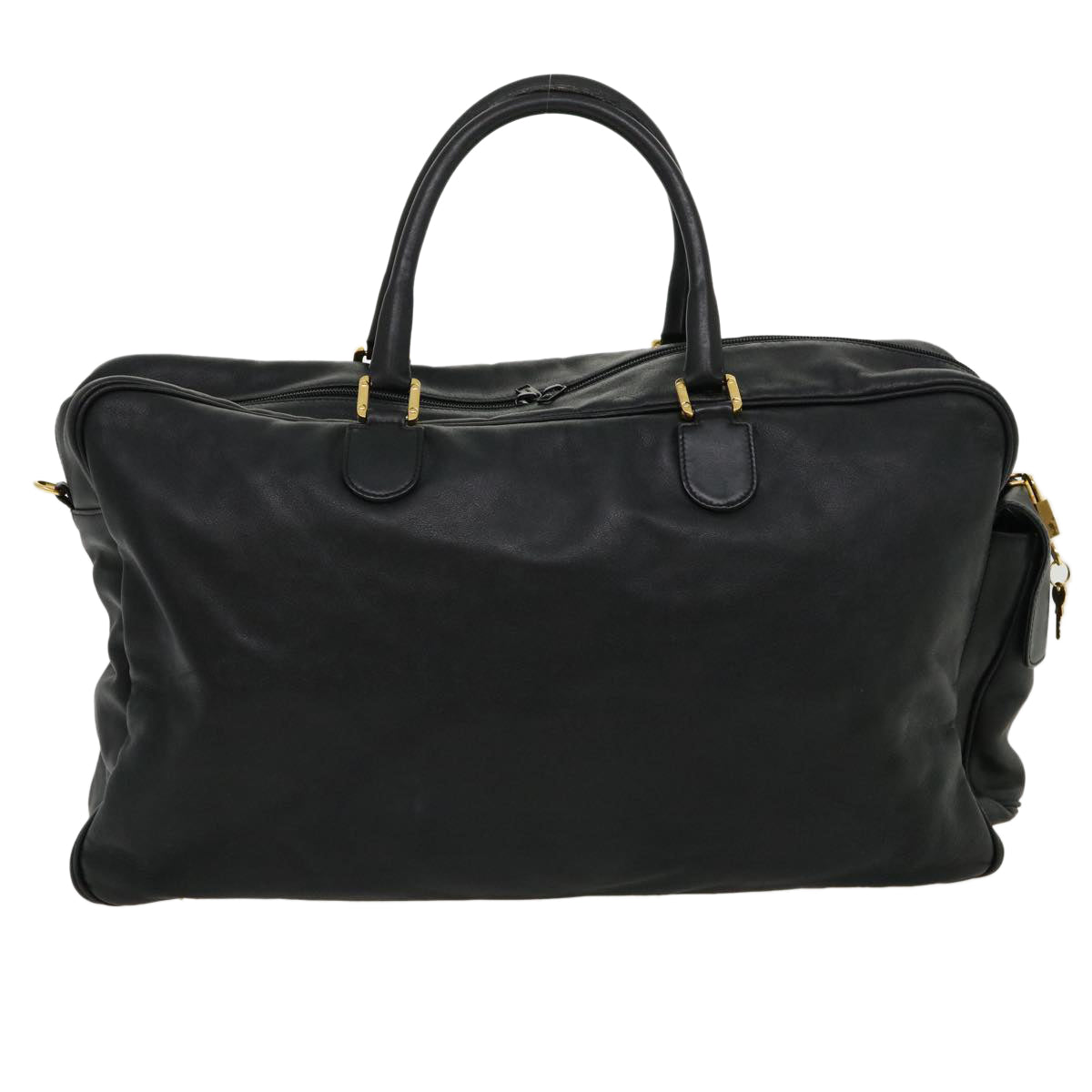 CELINE Boston Bag Leather Black  30966