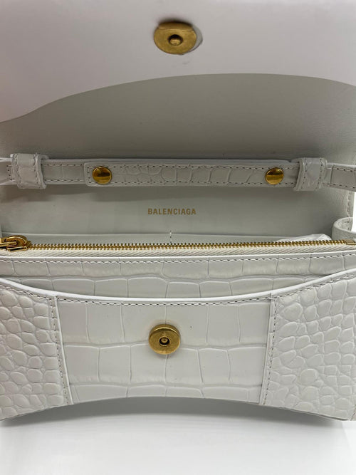 Balenciaga Hourglass Wallet Crocodile Leather
