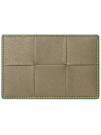 Bottega Veneta Green Line Intrecciato Cassette Card Wallet Taupe