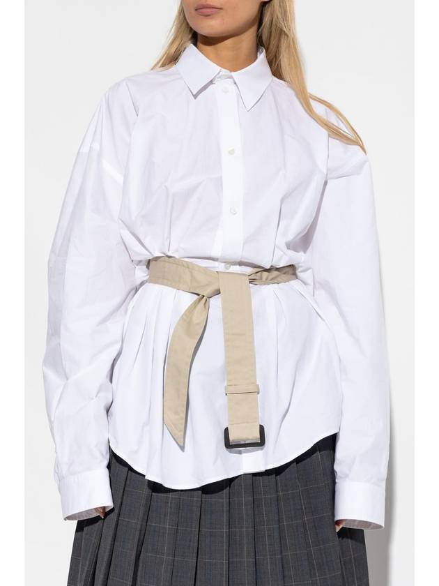 Balenciaga long sleeve belted shirt white
