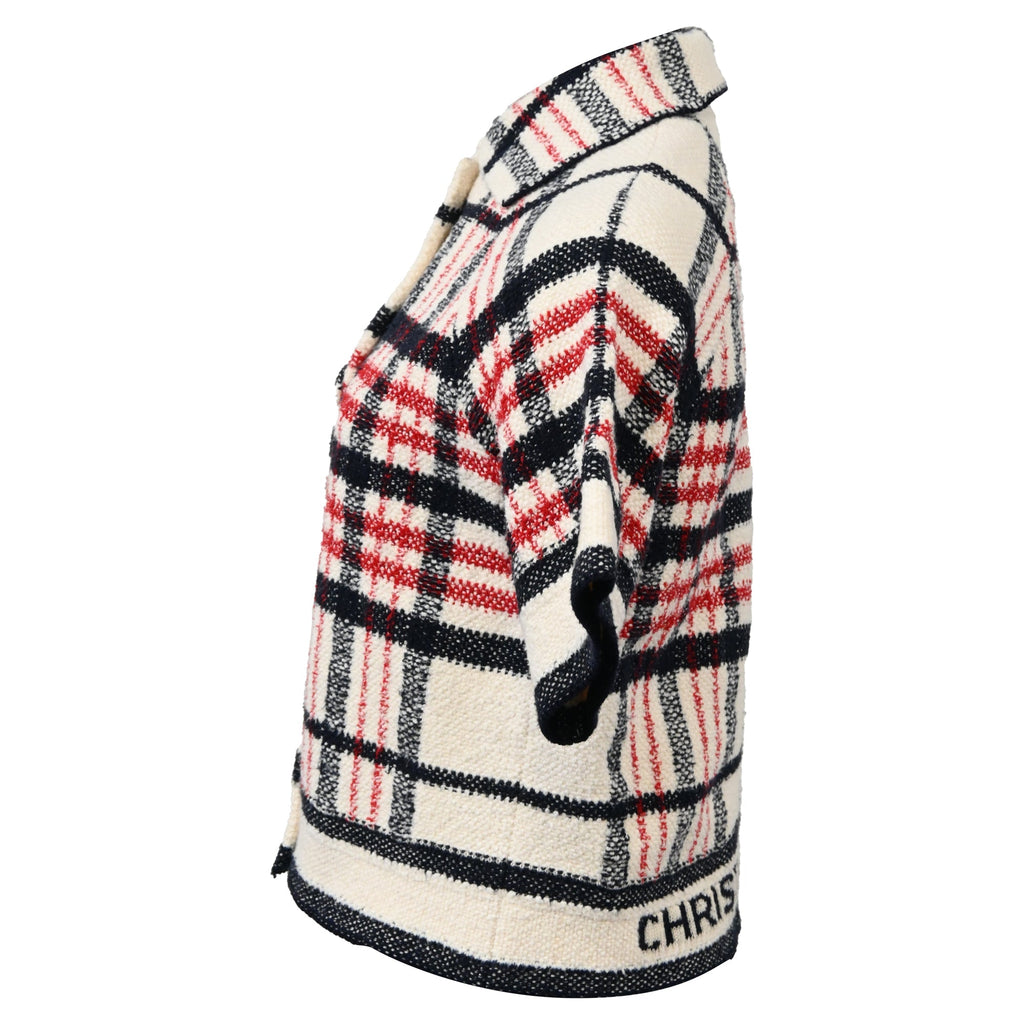 Christian Dior Buttoned Tweed Shirt in Multicolor Wool