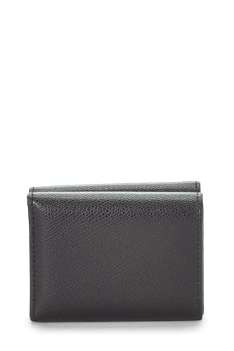 Fendi,  Black Leather 'FF' Compact Wallet, Black