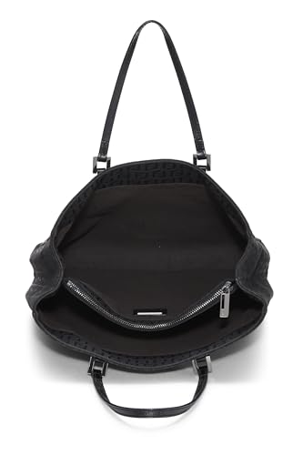 Fendi,  Black Zucchino Canvas Tote Small, Black