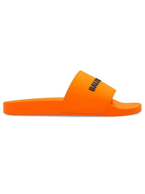 Balenciaga logo slippers orange