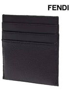 Fendi Logo Diamond Card Wallet Black