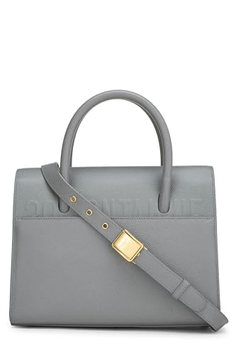 Dior,  Grey Grained Calfskin St Honoré Tote Medium, Blue