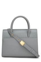 Dior,  Grey Grained Calfskin St Honoré Tote Medium, Blue