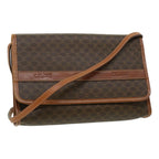 CELINE Macadam Canvas Shoulder Bag PVC Leather Brown  31513