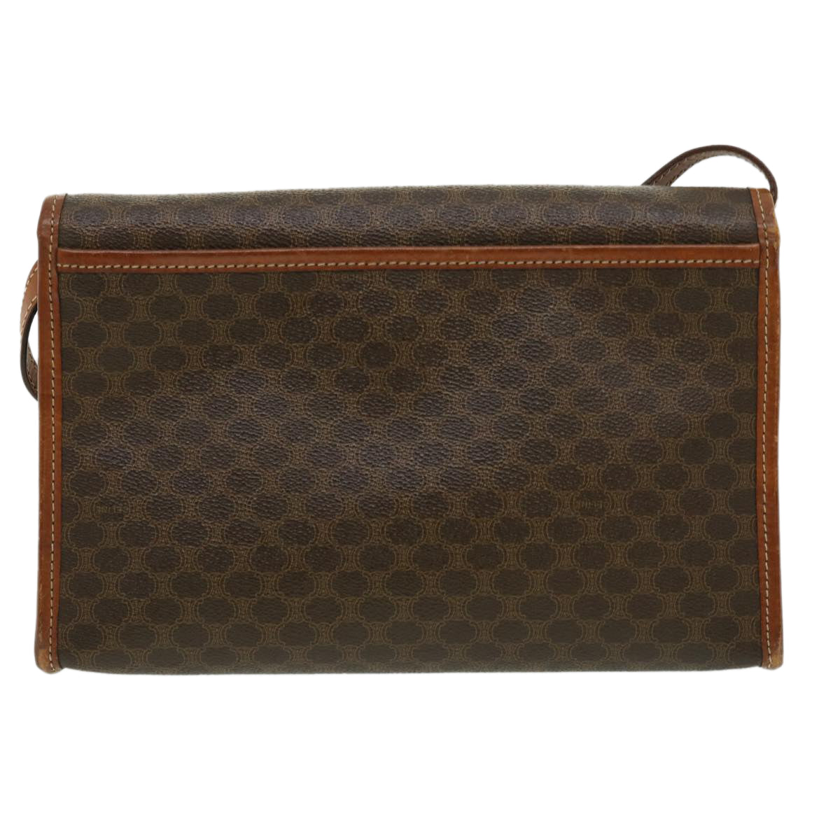 CELINE Macadam Canvas Shoulder Bag PVC Leather Brown  31513