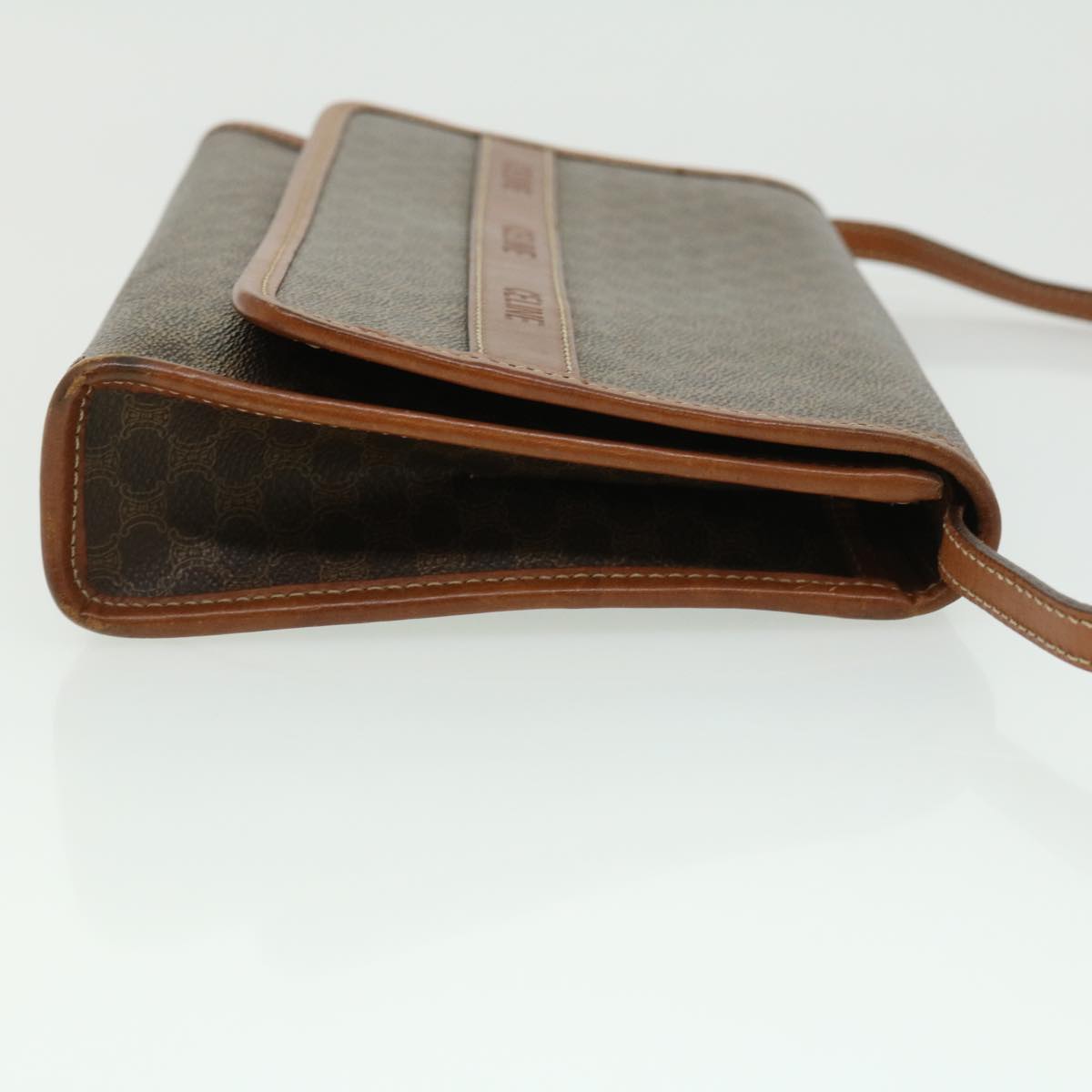 CELINE Macadam Canvas Shoulder Bag PVC Leather Brown  31513