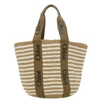 Chloe Woody Tote Bag Wood Glove Brown Multi Mifuko CHC21US380 31544