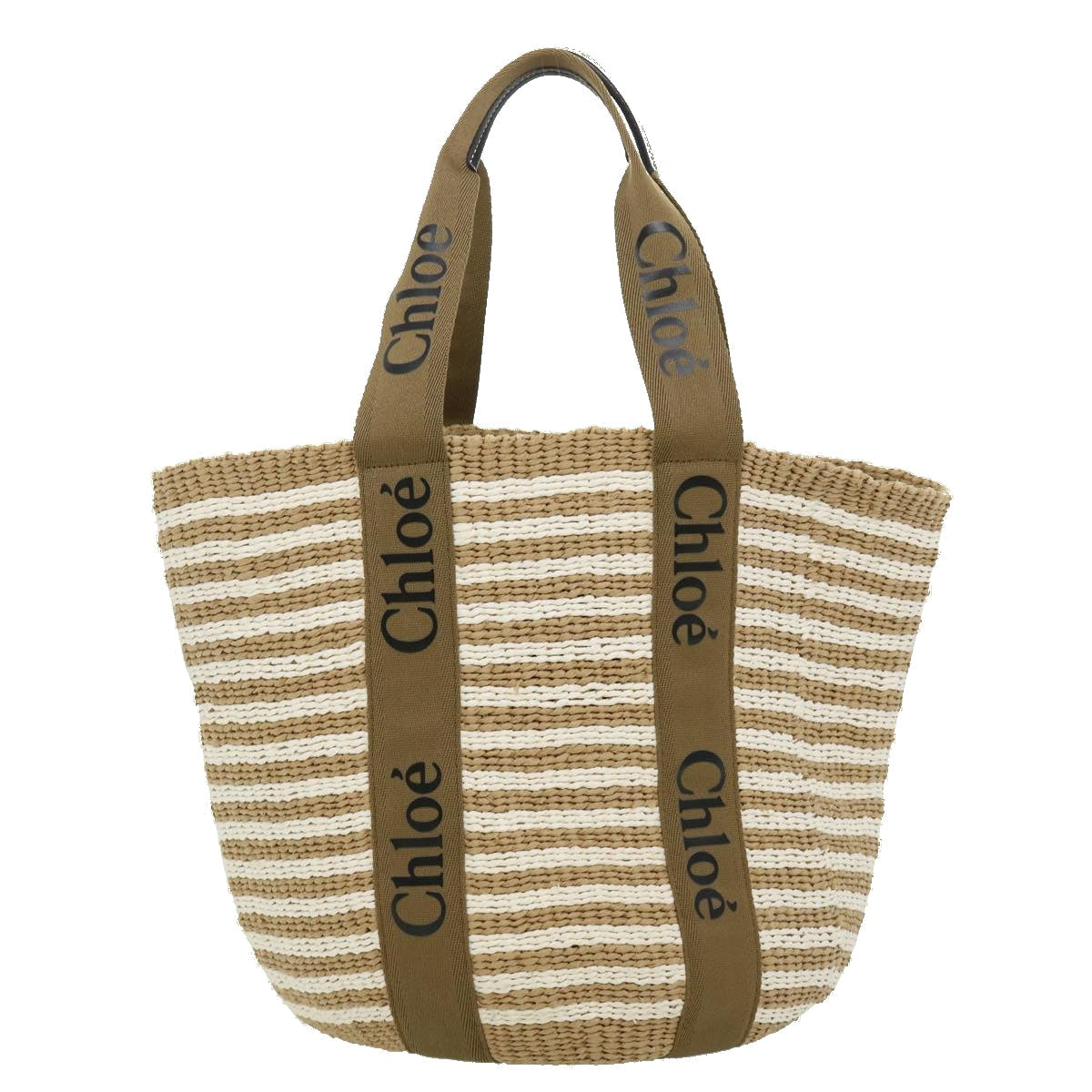Chloe Woody Tote Bag Wood Glove Brown Multi Mifuko CHC21US380 31544