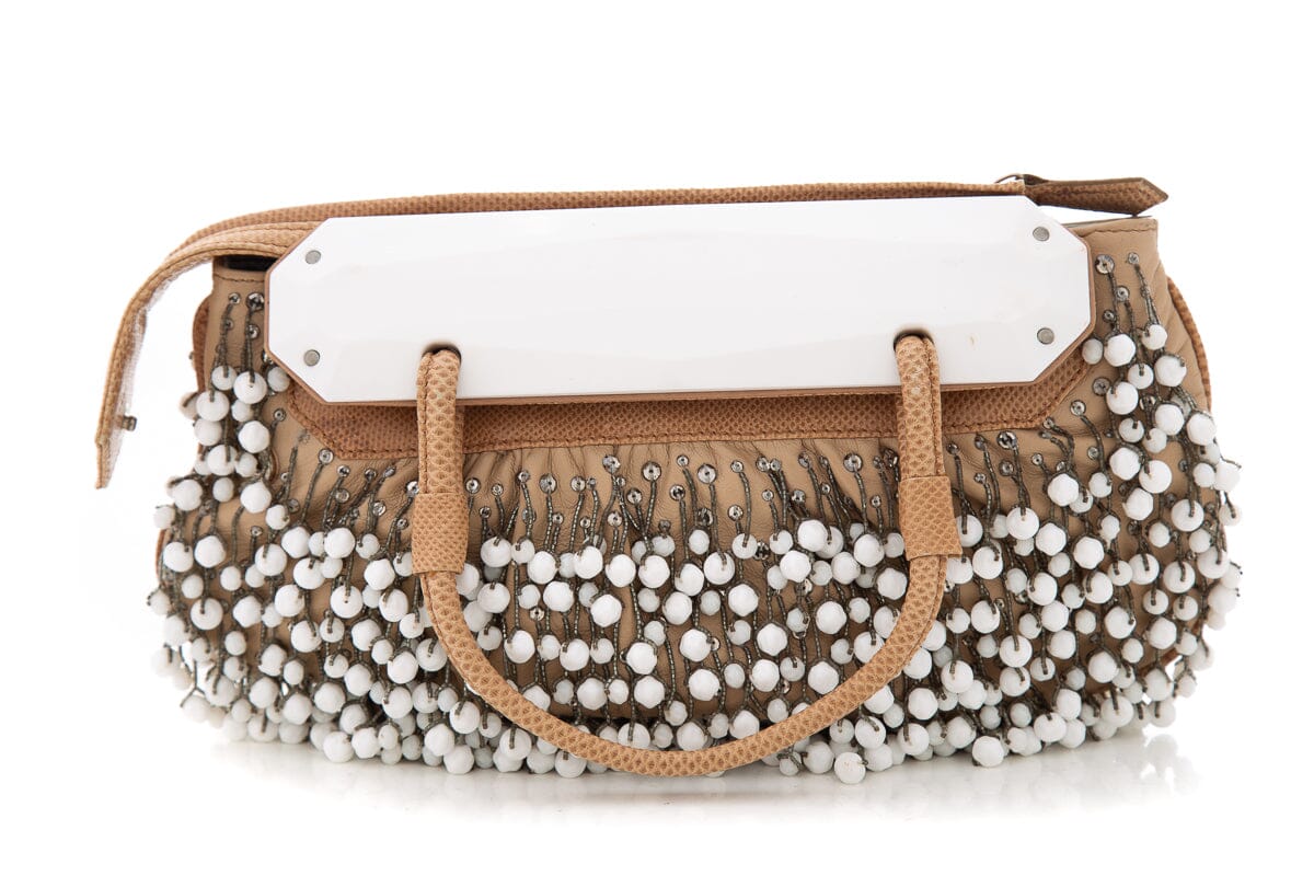 Fendi Natural Mini - Tasche Beaded Handbag