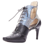 Dior Raf Simons Metallic Scale Embossed Cut Out Booties