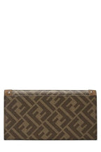 Fendi,  Brown Coated Canvas Long Wallet, Brown