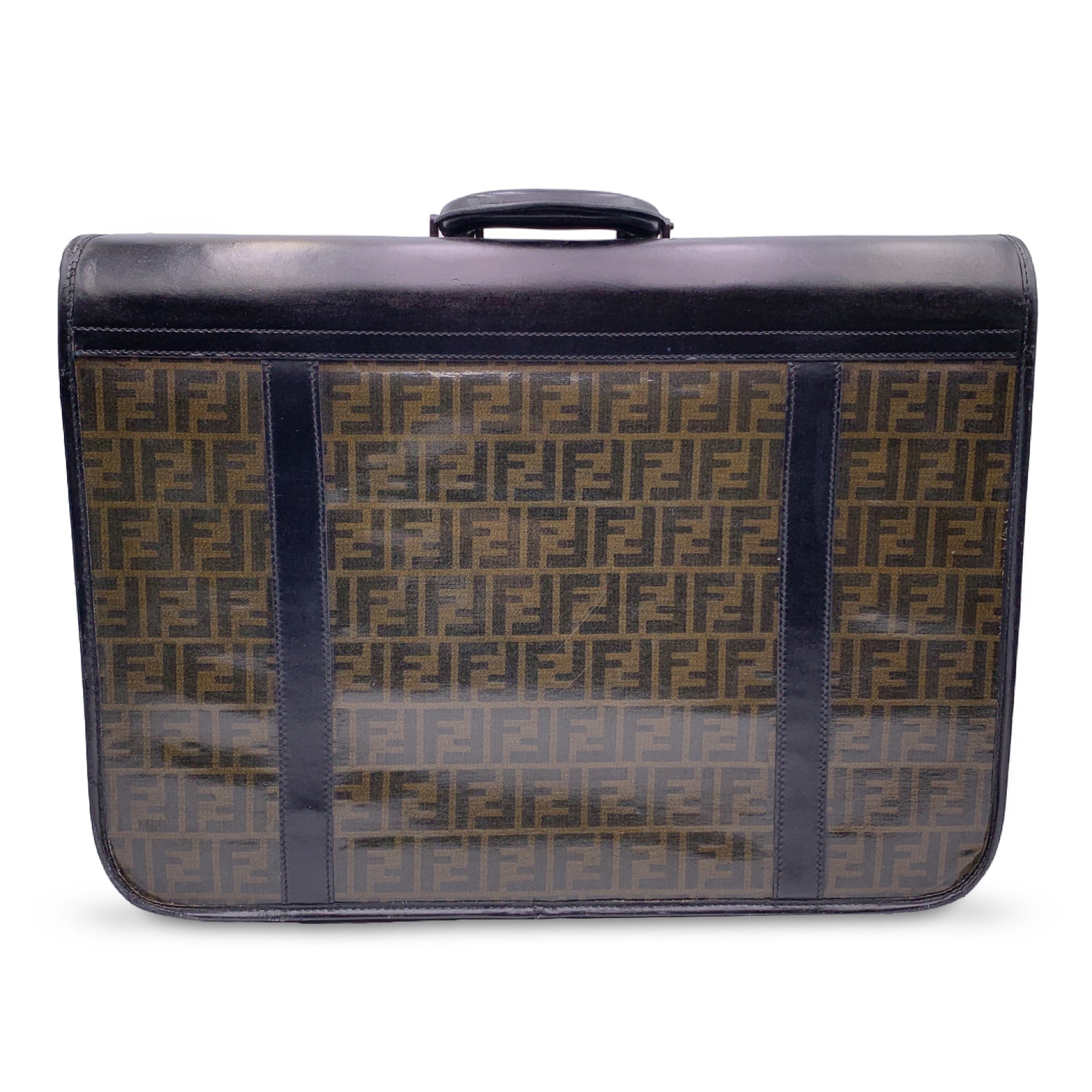 FENDI Vintage Zucca Monogram Vinyl Canvas Travel Bag Suitcase