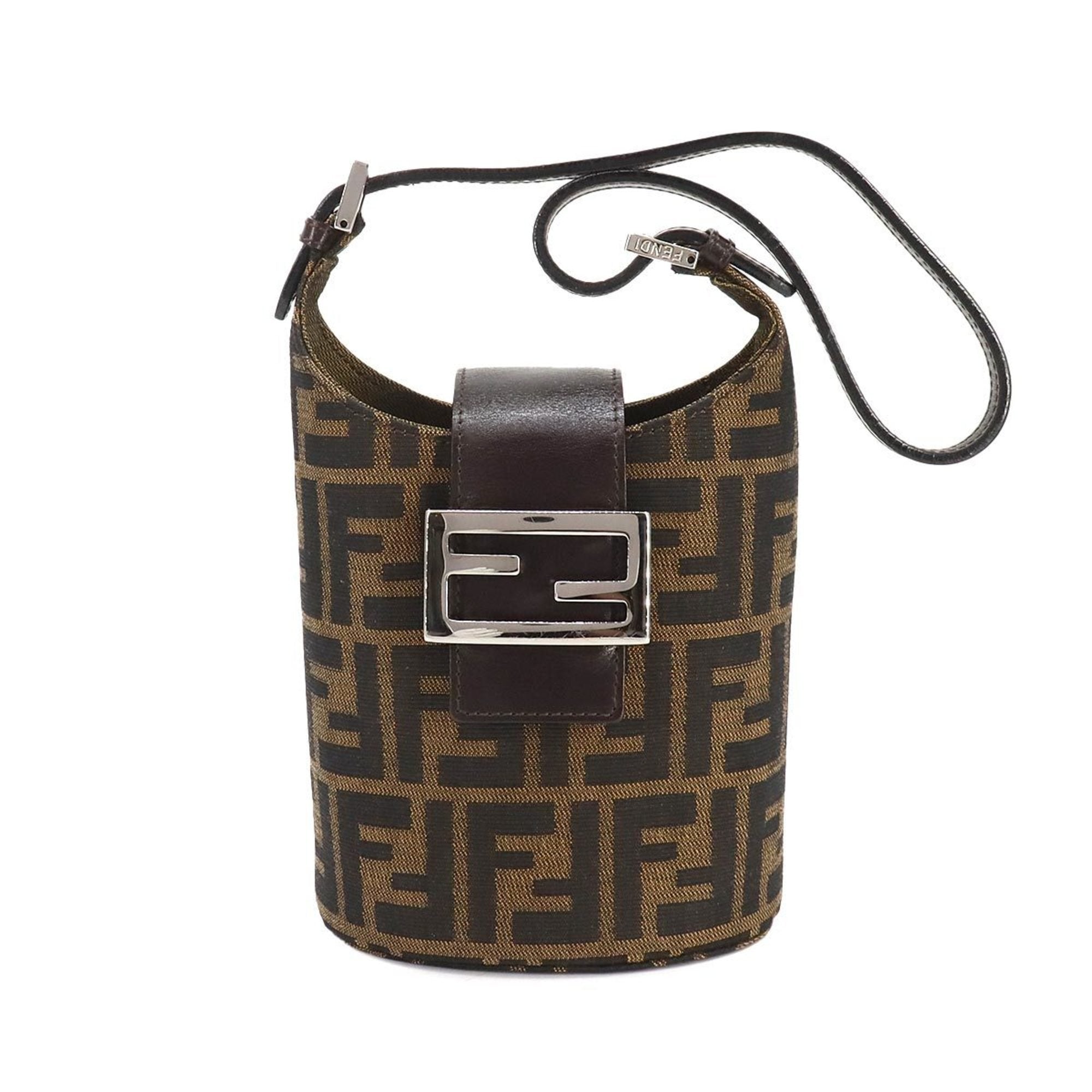 Fendi Zucca   Zucca Canvas Leather Shoulder Bag ()