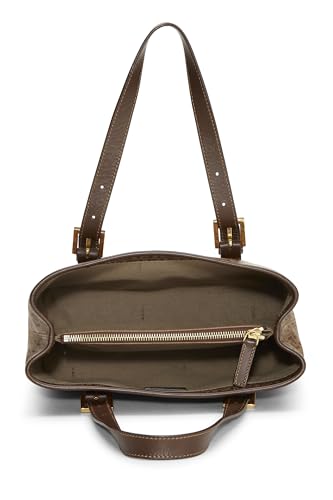 Fendi,  Brown Zucchino Coated Canvas Tote Small, Brown