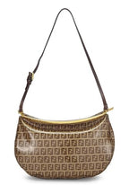 Fendi,  Brown Zucchino Vinyl Shoulder Bag Medium, Brown