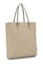 Fendi,  Beige Zucchino Canvas Vertical Tote Small, Beige