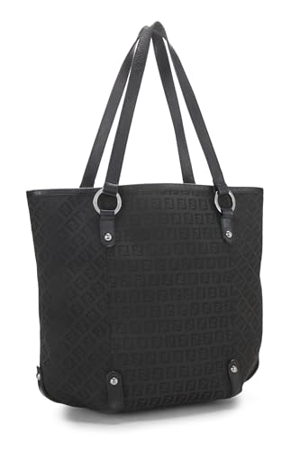 Fendi,  Black Zucchino Canvas Tote Small, Black