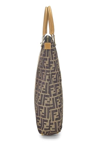 Fendi,  Brown Zucca Canvas Vertical Tote, Brown