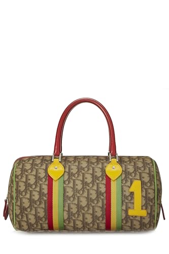 Dior,  Brown Trotter Coated Canvas Rasta Handle Bag, Brown