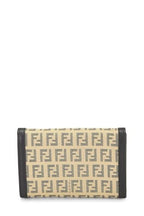 Fendi,  Black Zucchino Canvas Bifold Wallet, Black