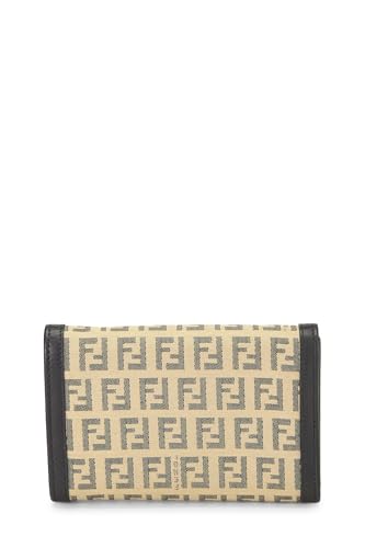 Fendi,  Black Zucchino Canvas Bifold Wallet, Black