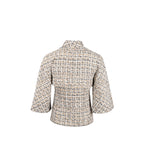 Chanel size 36 tweed jacket white / black / gold