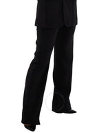 Balenciaga Pinstripe Pleats Front Straight Pants Black