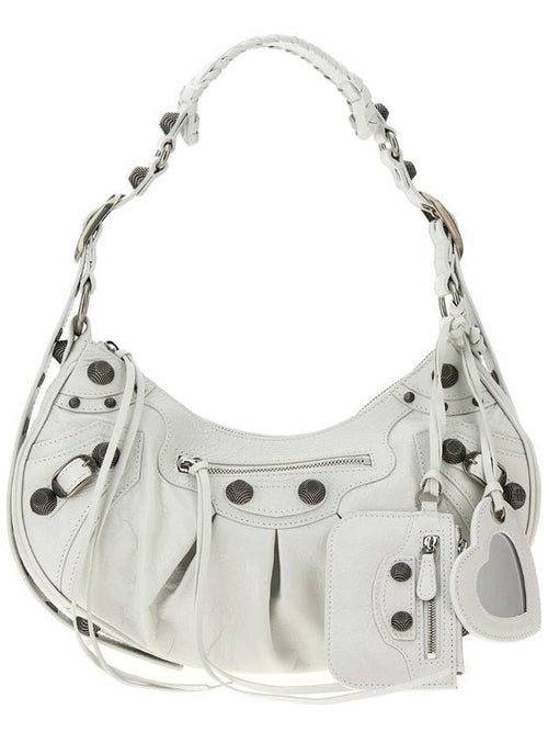 Balenciaga Le Cagole Small Leather Shoulder Bag White