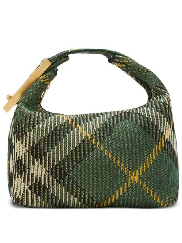 Burberry Peg Medium Check Pattern Duffel Bag Green