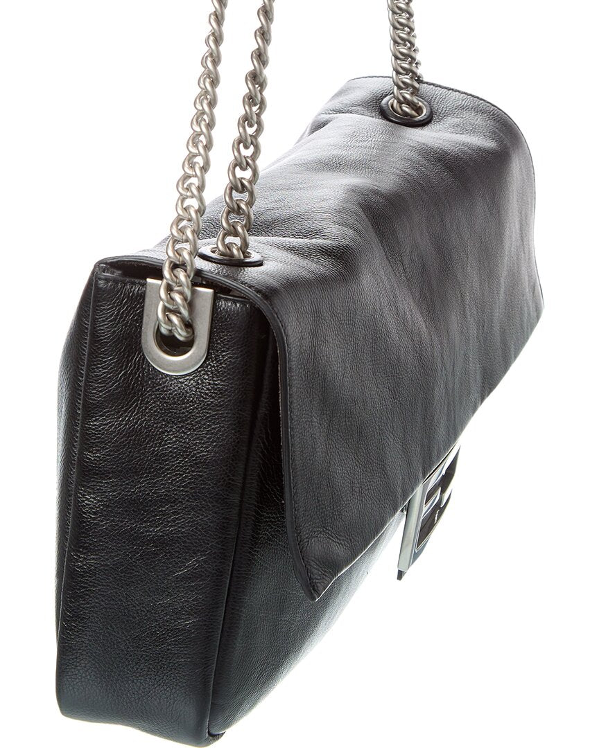 FENDI Baguette Chain Large Leather Shoulder Bag