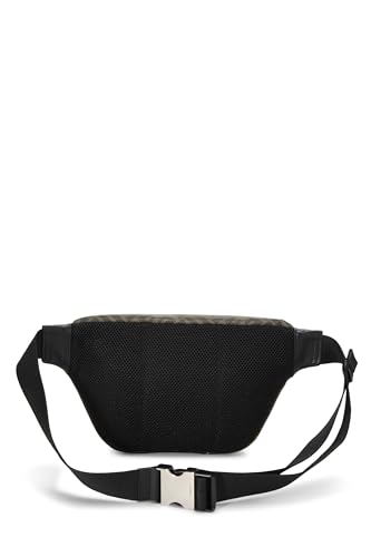 Fendi,  Black Leather & Zucca Coated Canvas Belt Bag, Brown