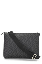 Fendi,  Black Coated Canvas Zip Messenger, Black