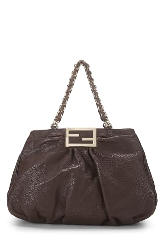 Fendi,  Brown Leather Mia Hobo Large, Brown