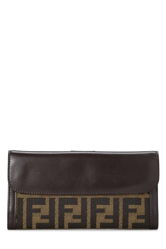 Fendi,  Brown Zucca Canvas Long Wallet, Brown