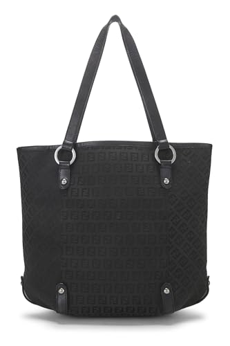 Fendi,  Black Zucchino Canvas Tote Small, Black